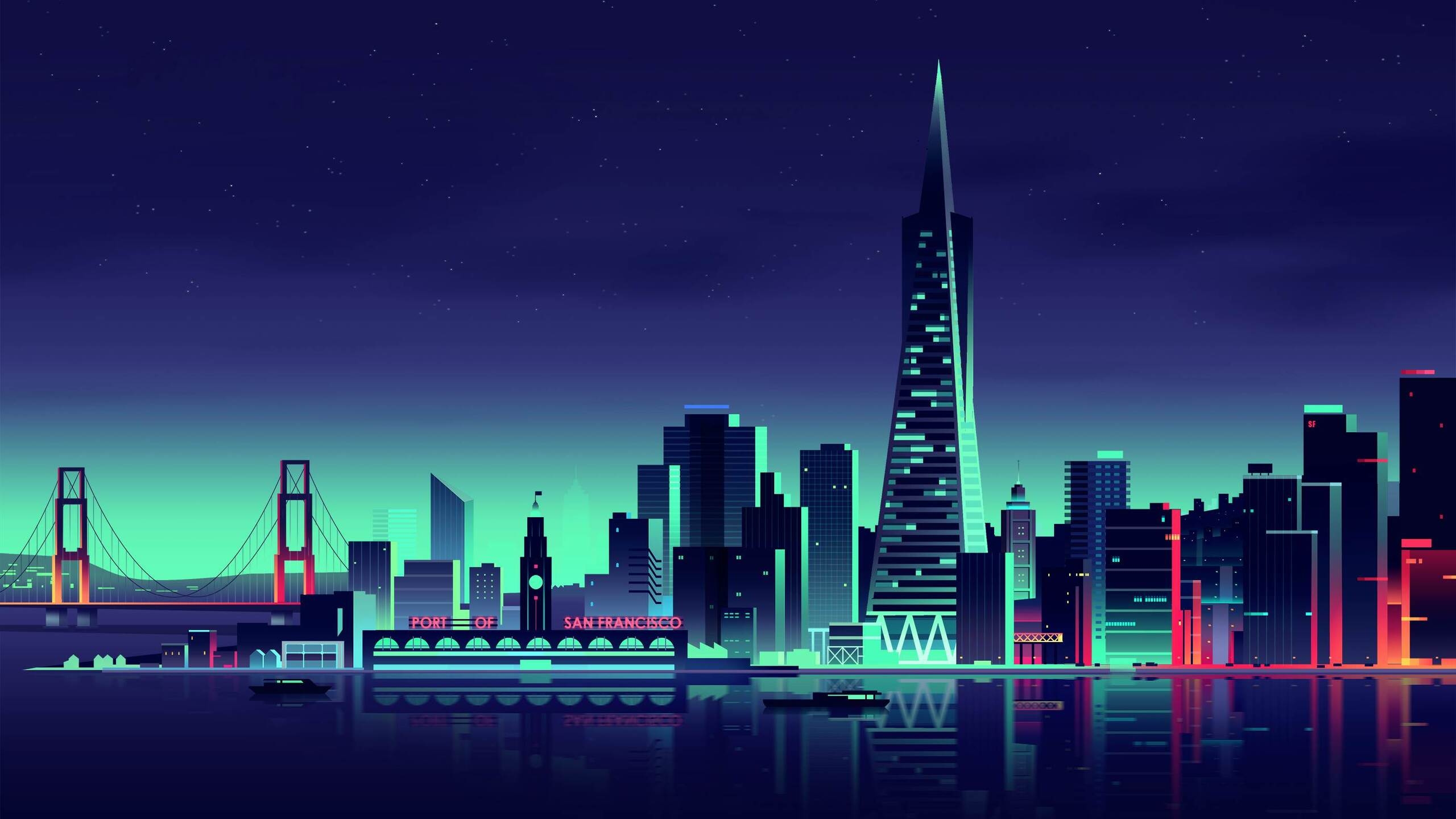 Cartoon background of SF